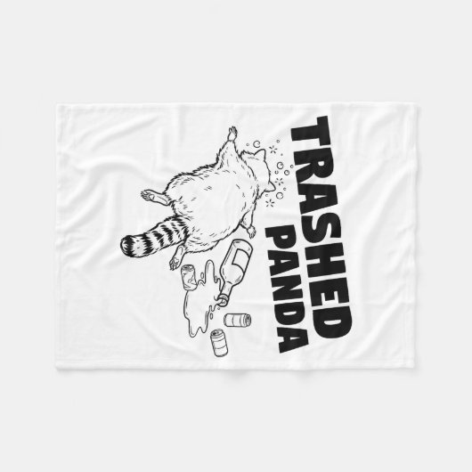 Trashed Panda Funny Drunk Racoon  Fleecedecke (Vorderseite (Horizontal))
