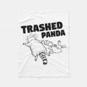 Trashed Panda Funny Drunk Racoon  Fleecedecke (Vorderseite)