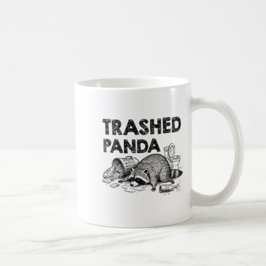 Trashed Panda Funny Drunk Racoon Gets Drunk Meme F Kaffeetasse (Rechts)