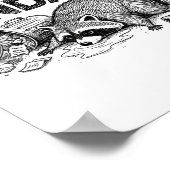 Trashed Panda Funny Drunk Racoon Gets Drunk Meme F Poster (Ecke)