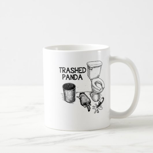 Trashed Panda Funny Drunk Racoon Kaffeetasse (Rechts)
