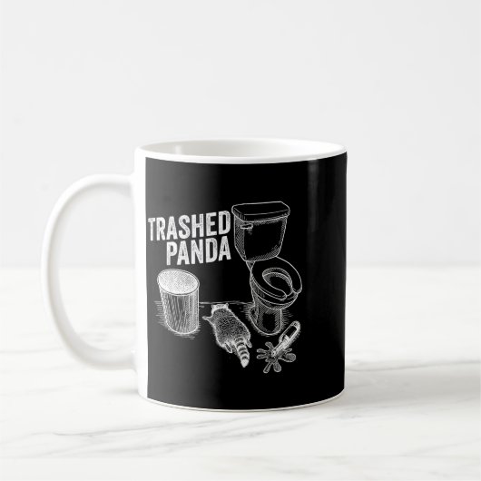 Trashed Panda Funny Drunk Racoon Kaffeetasse (Links)