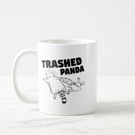 Trashed Panda Funny Drunk Racoon  Kaffeetasse (Links)
