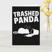 Trashed Panda Funny Drunk Racoon Karte (Gelbe Blume)