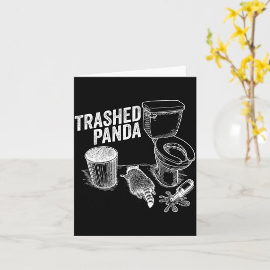 Trashed Panda Funny Drunk Racoon  Karte (Gelbe Blume)