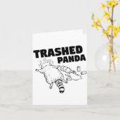 Trashed Panda Funny Drunk Racoon  Karte (Gelbe Blume)