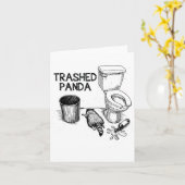 Trashed Panda Funny Drunk Racoon Karte (Gelbe Blume)