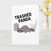 Trashed Panda Funny Drunk Racoon Karte (Gelbe Blume)
