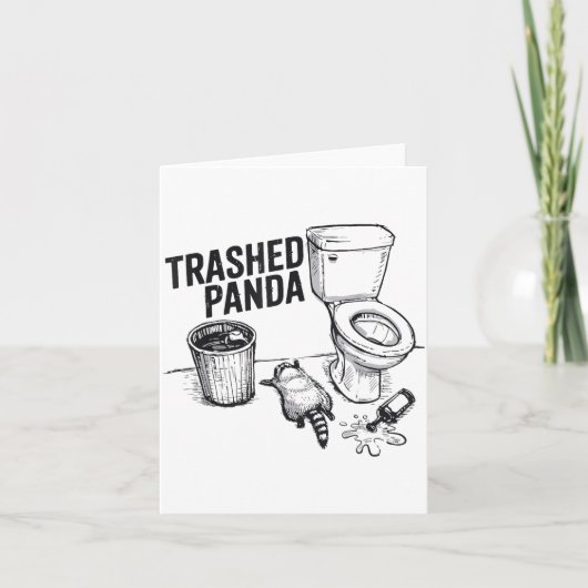 Trashed Panda Funny Drunk Racoon Karte (Vorderseite)