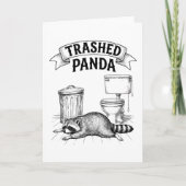 Trashed Panda Funny Drunk Racoon Karte (Vorderseite)