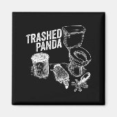 Trashed Panda Funny Drunk Racoon  Magnet (Vorne)