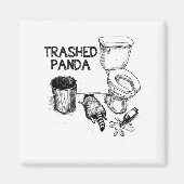Trashed Panda Funny Drunk Racoon Magnet (Vorne)