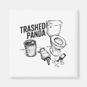 Trashed Panda Funny Drunk Racoon Magnet (Vorne)