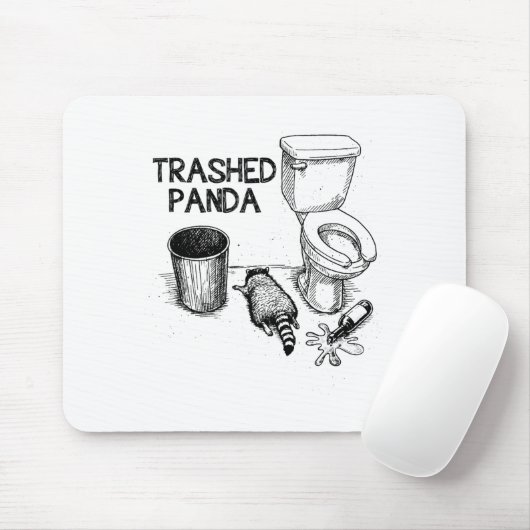 Trashed Panda Funny Drunk Racoon  Mousepad (Mit Mouse)