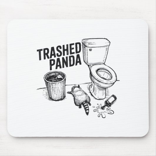 Trashed Panda Funny Drunk Racoon Mousepad (Vorne)
