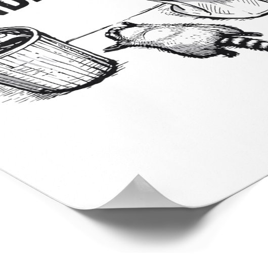 Trashed Panda Funny Drunk Racoon  Poster (Ecke)