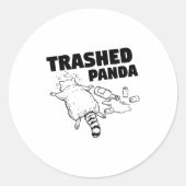 Trashed Panda Funny Drunk Racoon Runder Aufkleber (Vorderseite)