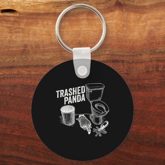 Trashed Panda Funny Drunk Racoon  Schlüsselanhänger (Vorderseite)