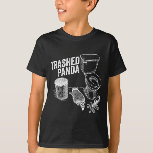 Trashed Panda Funny Drunk Racoon T-Shirt (Vorderseite)