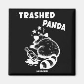 Trashed Panda Hangover Social Media Crazy Drunk Ra Magnet (Vorne)