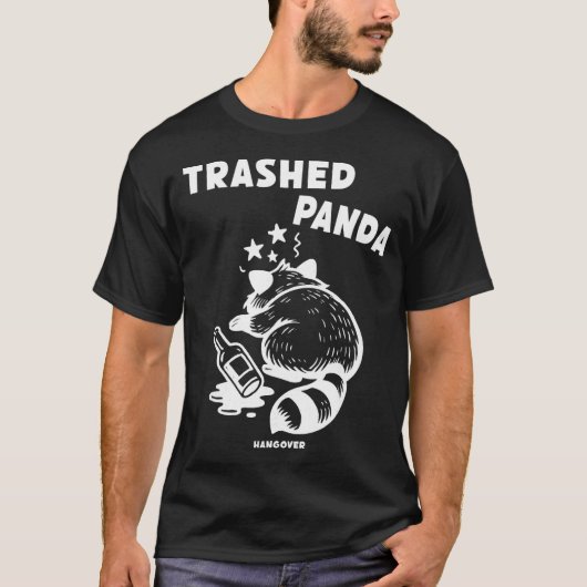 Trashed Panda Hangover Social Media Crazy Drunk Ra T-Shirt (Vorderseite)