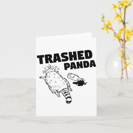 Trashed Panda Karte (Gelbe Blume)