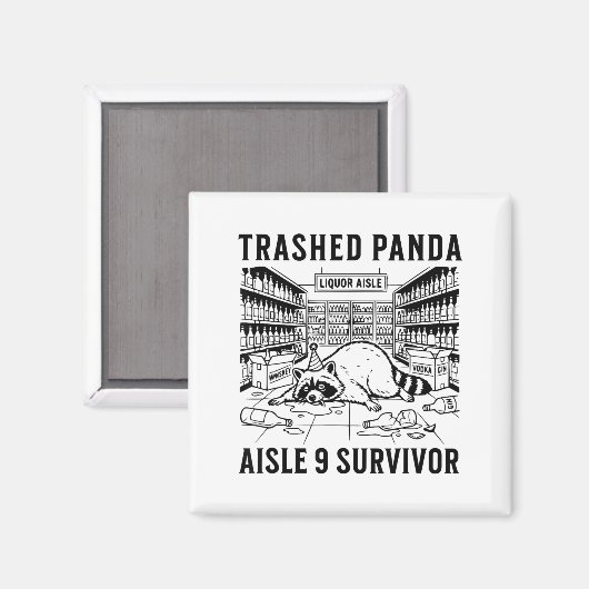Trashed Panda Liquore Funny Hangover Crazy Drunk R Magnet (Vorderseite/Rückseite)