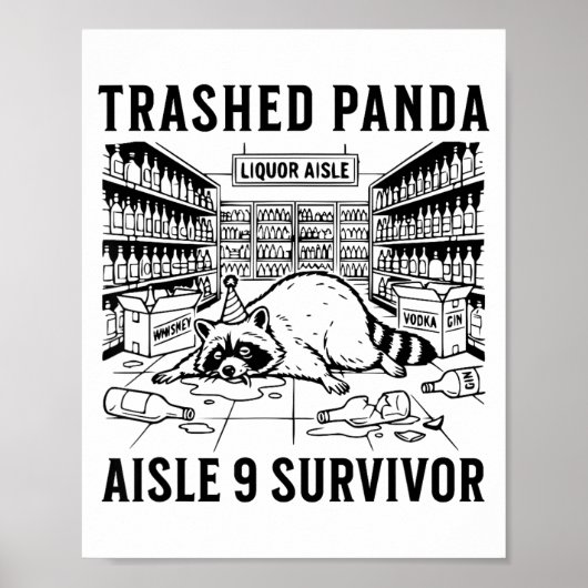 Trashed Panda Liquore Funny Hangover Crazy Drunk R Poster (Vorne)