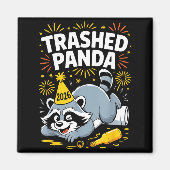 Trashed Panda New Year 2026 Funny Raccoon Design  Magnet (Vorne)