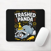 Trashed Panda New Year 2026 Funny Raccoon Design  Mousepad (Mit Mouse)