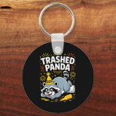 Trashed Panda New Year 2026 Funny Raccoon Design Schlüsselanhänger (Vorderseite)
