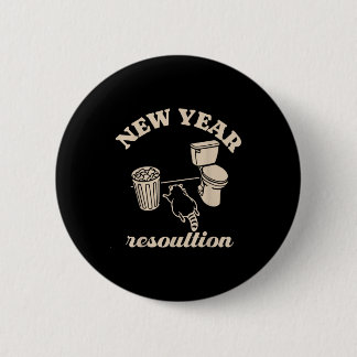 Trashed Panda New Year Resolution Funny Drunk Racc Button