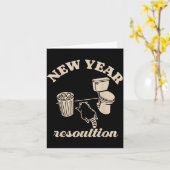 Trashed Panda New Year Resolution Funny Drunk Racc Karte (Gelbe Blume)