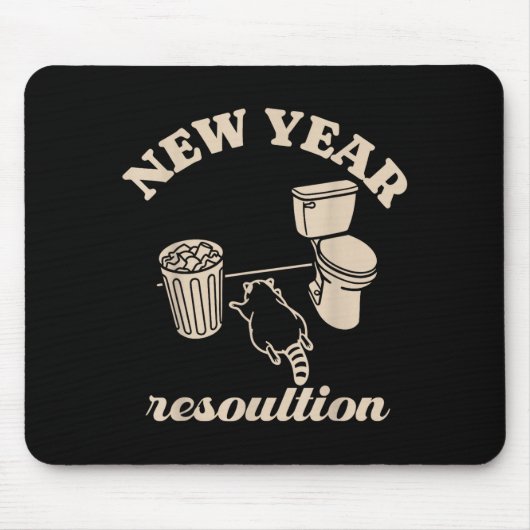 Trashed Panda New Year Resolution Funny Drunk Racc Mousepad (Vorne)