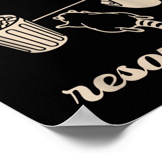 Trashed Panda New Year Resolution Funny Drunk Racc Poster (Ecke)