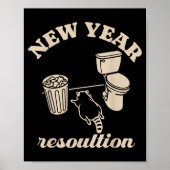 Trashed Panda New Year Resolution Funny Drunk Racc Poster (Vorne)