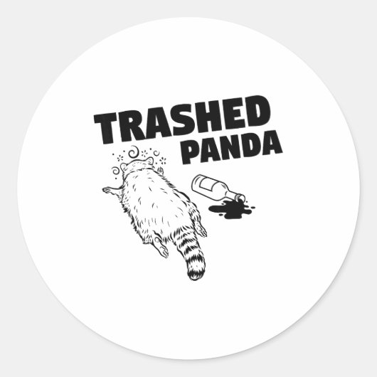 Trashed Panda Raccoon Funny Raccoon Gets Drunk Rac Runder Aufkleber (Vorderseite)