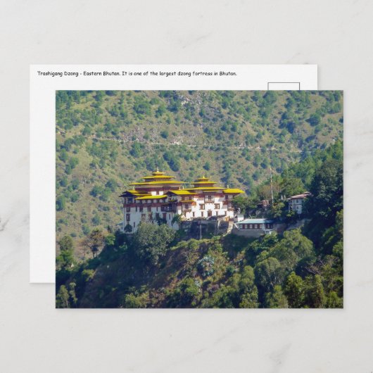 Trashigang Dzong - Ostbhutan Postkarte (Vorne/Hinten)