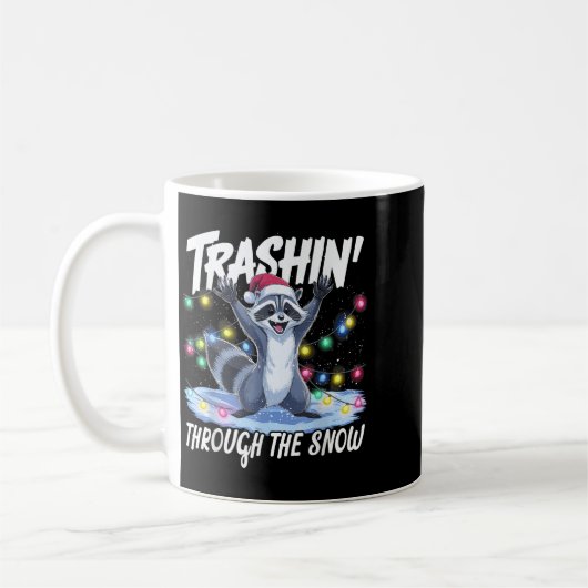 Trashin' Through The Snow Funny Christmas Raccoon  Kaffeetasse (Links)