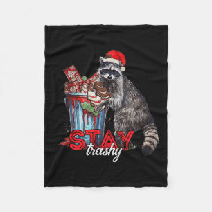 Trashy Christmas Raccoon Xmas Trash Panda Rac blei Fleecedecke