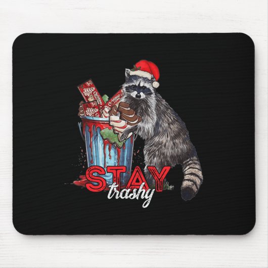 Trashy Christmas Raccoon Xmas Trash Panda Rac blei Mousepad (Vorne)