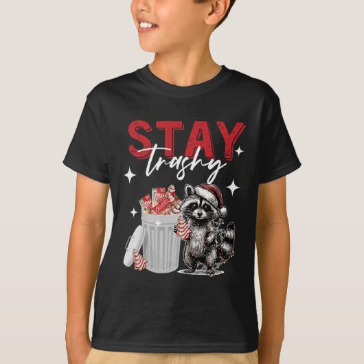 Trashy Christmas Raccoon Xmas Trash Panda Rac blei T-Shirt (Vorderseite)