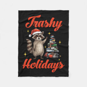 Trashy Holiday Weihnachten Raccoon Weihnachtsbaum Fleecedecke