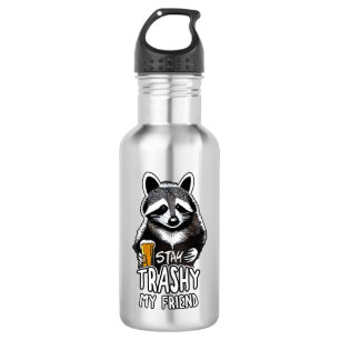 Trashy My Friend Raccoon bleibe Edelstahlflasche