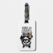 Trashy My Friend Raccoon bleibe Gepäckanhänger (Rückseite vertikal)