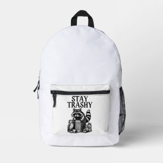 Trashy Raccoon bleibe Bedruckter Rucksack