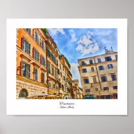Trastevere Rome, Italien Aquarell Poster