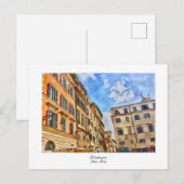 Trastevere Rome, Italien Aquarellmalerei Postkarte (Vorne/Hinten)
