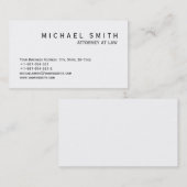 Tratidional Classic White Attorney Business Card Visitenkarte (Vorne/Hinten)