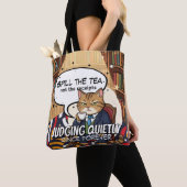 Tratsch-Katze mit lustigem Zitat Tasche (Von Nahem)